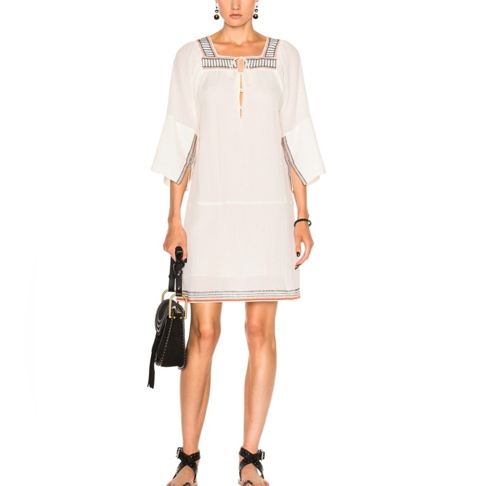 Apiece Apart White Gauze Nueva Tewa Peasant Dress US 6